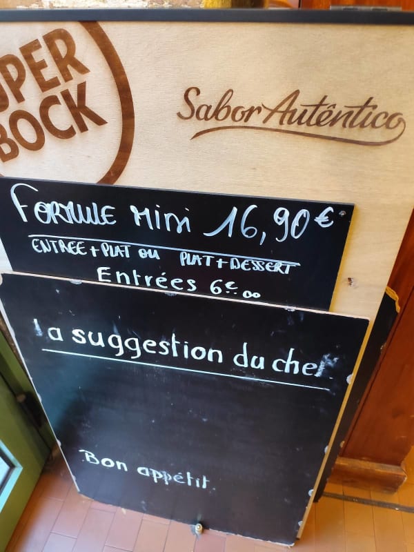 Les comptoirs de Lisbonne — menu