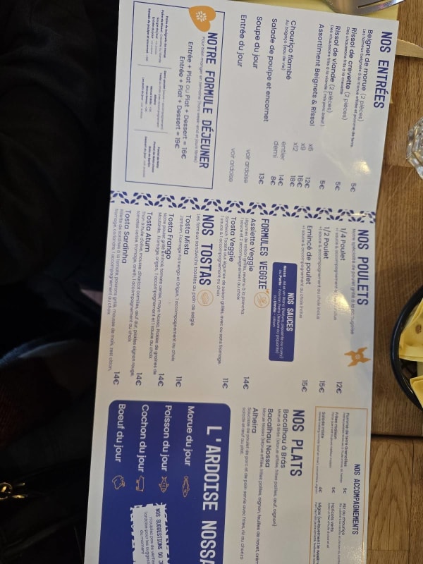 Nossa Churrasqueira Paris 15 — menu