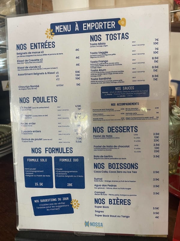 Nossa Churrasqueira Paris 5 — menu