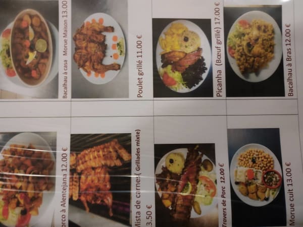 Restaurant-épicerie Brasa St Antonio — menu