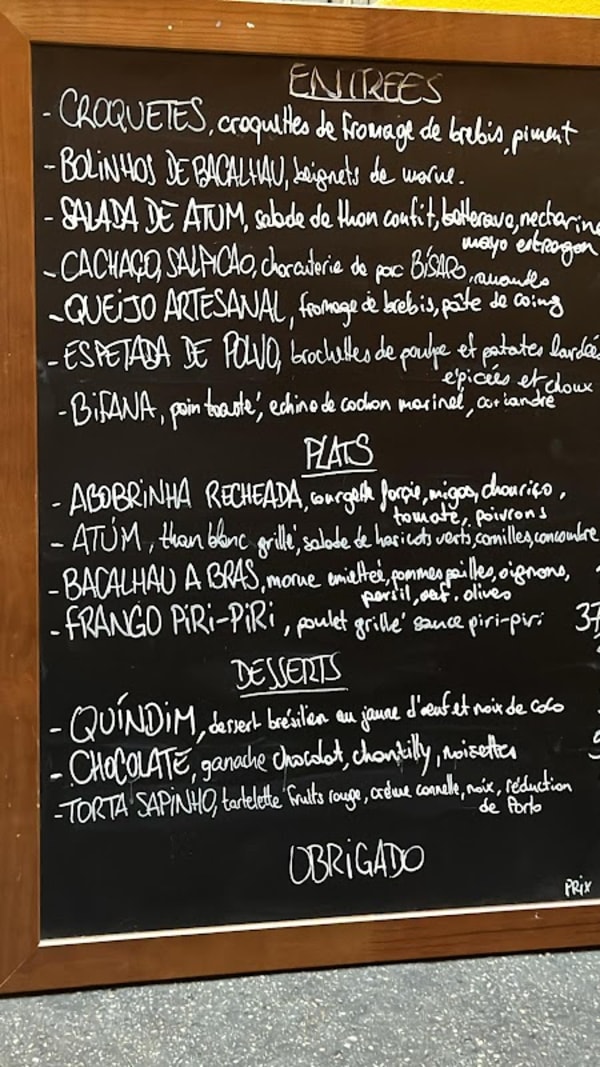 Sapinho — menu