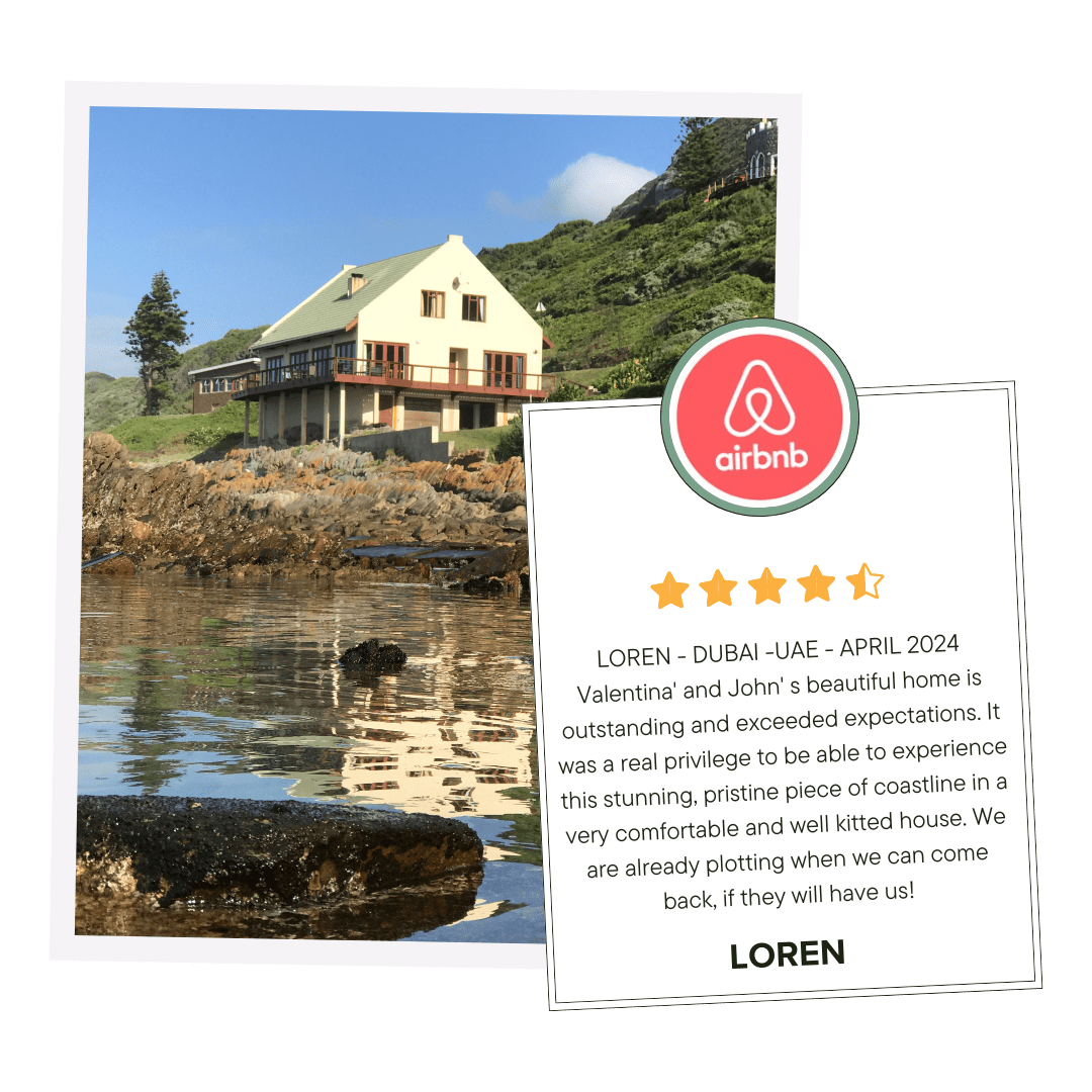 Five-star review for On The Rocks Villa self-catering beach house, Eastern Cape