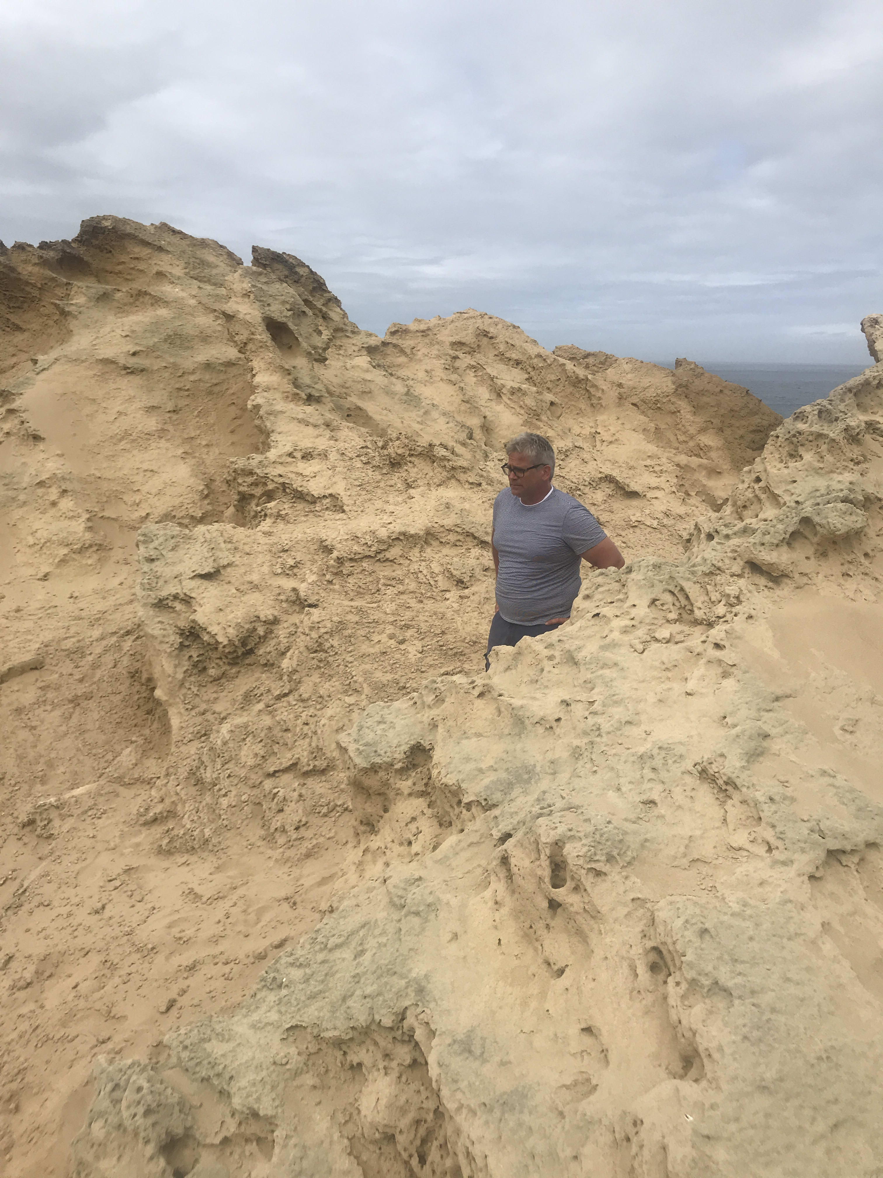 Dramatic stone and rock formations along the Eersterivierstrand coastline