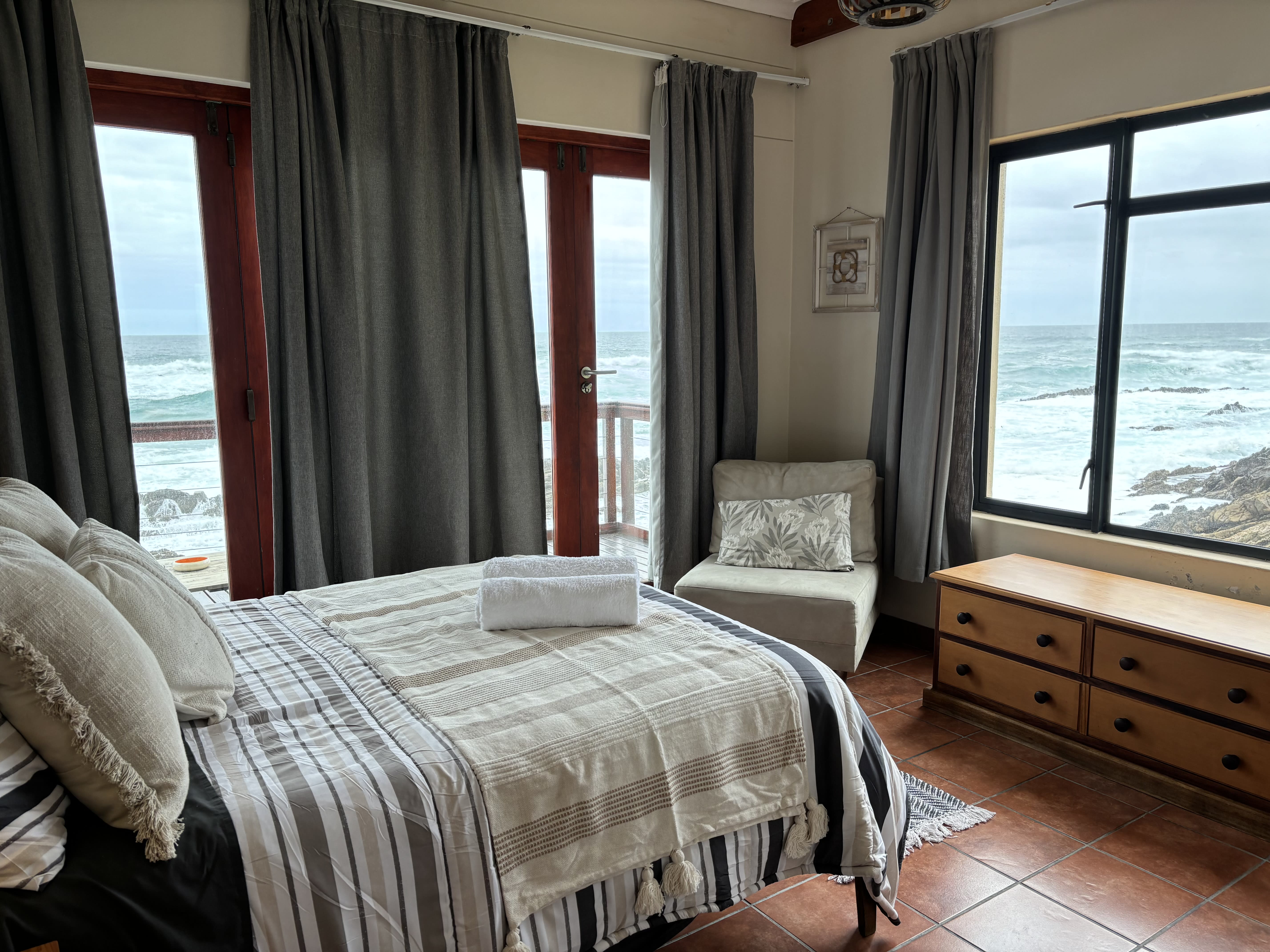 Direct Indian Ocean view from the Ocean View Room terrace, Eersterivierstrand