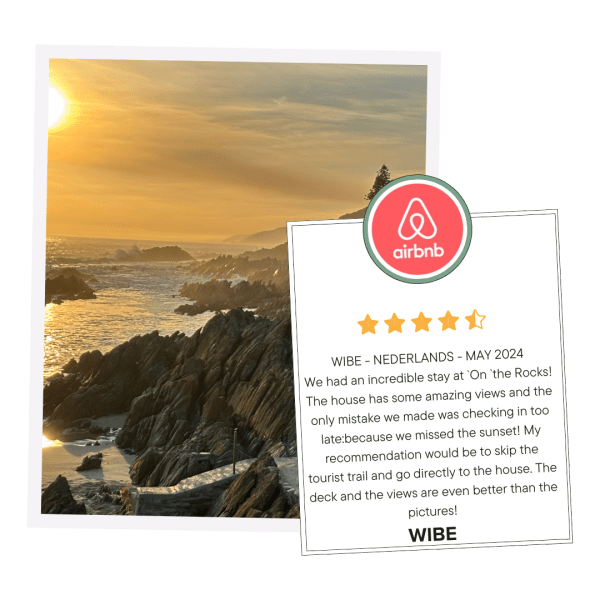 Five-star Booking.com guest review of On The Rocks Villa, Eersterivierstrand