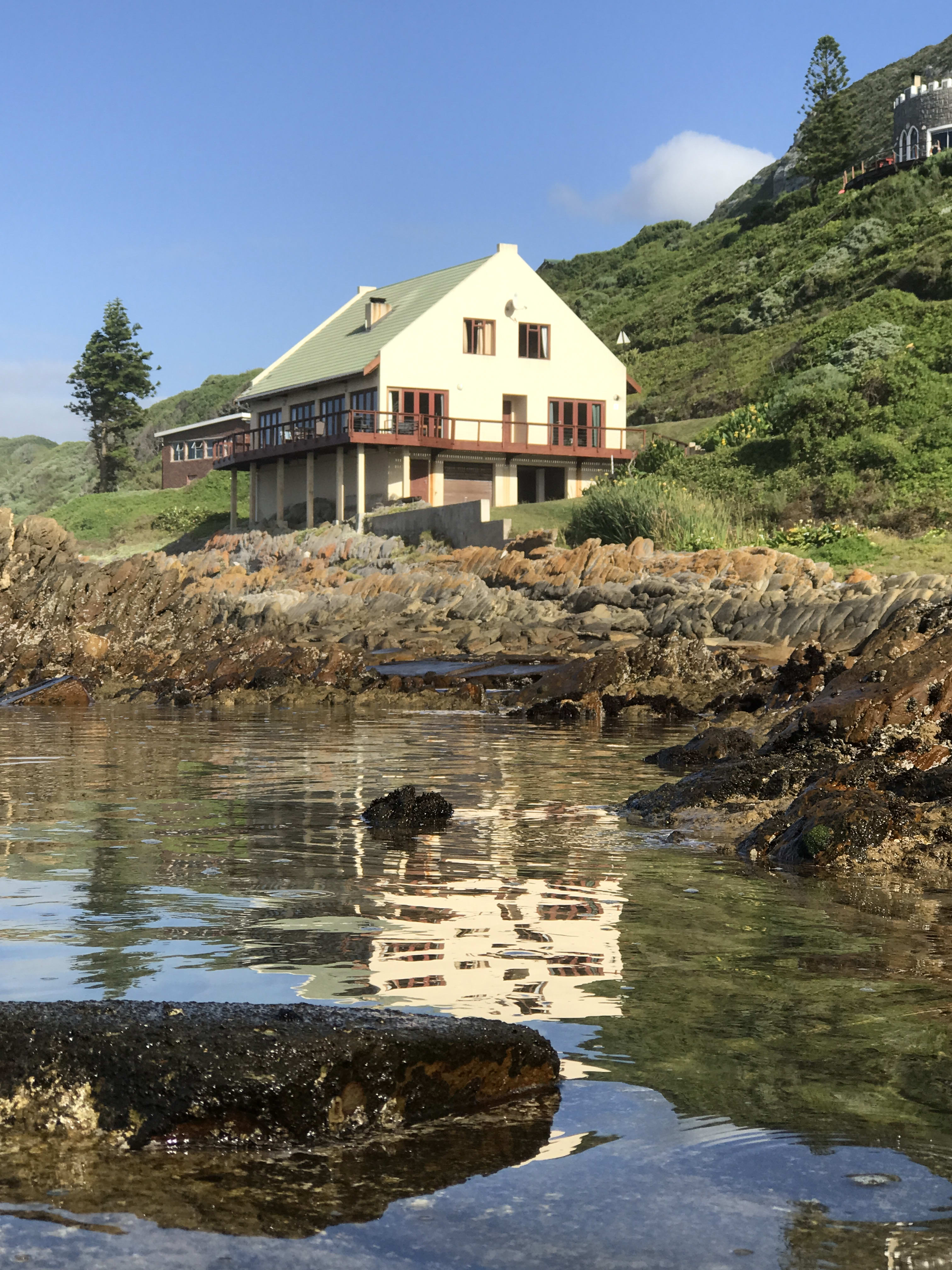 On The Rocks Villa seen from the beach at Eersterivierstrand, Tsitsikamma