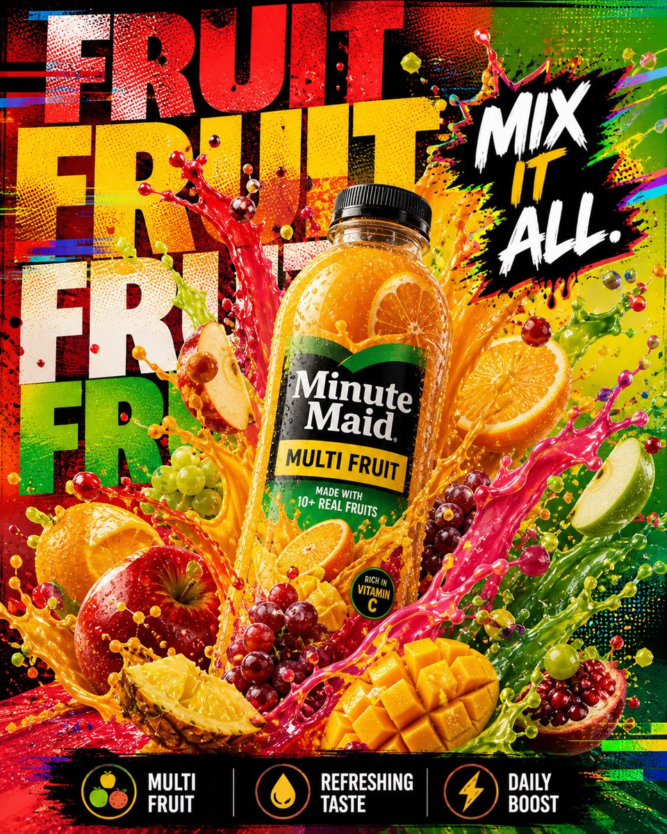 Hyper-realistic mango juice advertisement featuring a bottle bursting with fruit explosion, thick pulp, and tropical liquid chaos in a cinematic commercial style. Thumbnail 3