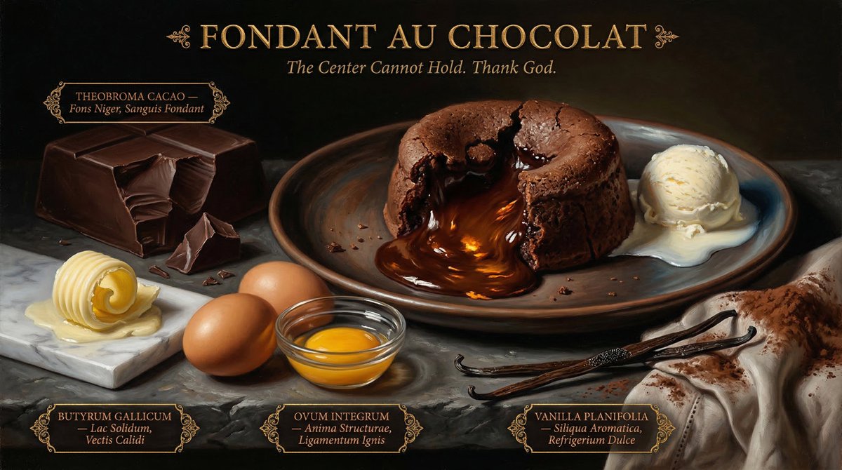 Hyper-realistic Renaissance-style still life painting of gourmet food with dramatic chiaroscuro lighting, ornate ingredients, and classical baroque composition. Thumbnail 3