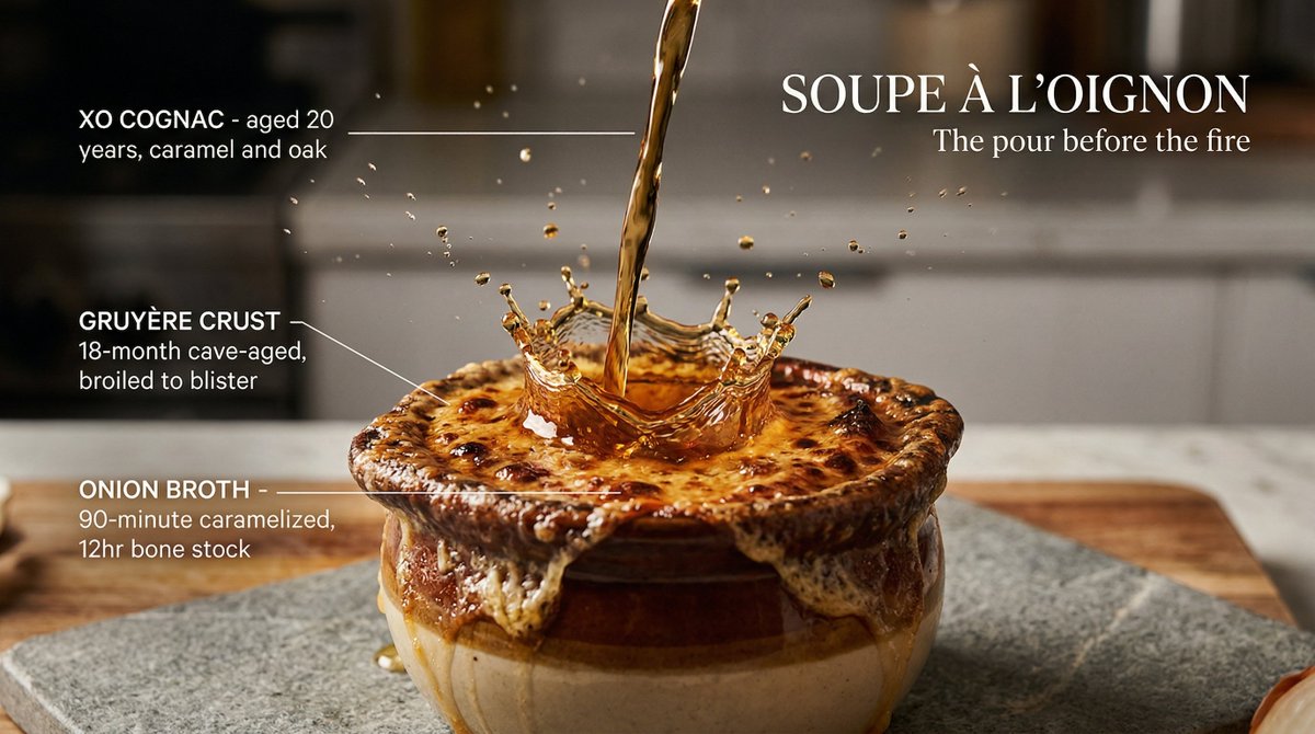 Ultra high-speed cinematic food photography of a gourmet dish with a dramatic liquid pour frozen mid-air, splashing droplets, and warm studio lighting in editorial style. Thumbnail 2