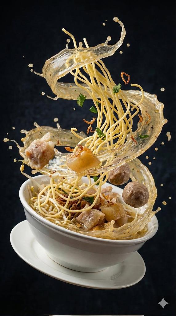 Hyper-realistic cinematic spicy meat soup explosion with floating bone-in meat, swirling curry broth, spices, and steam in dramatic dark studio lighting. Thumbnail 2
