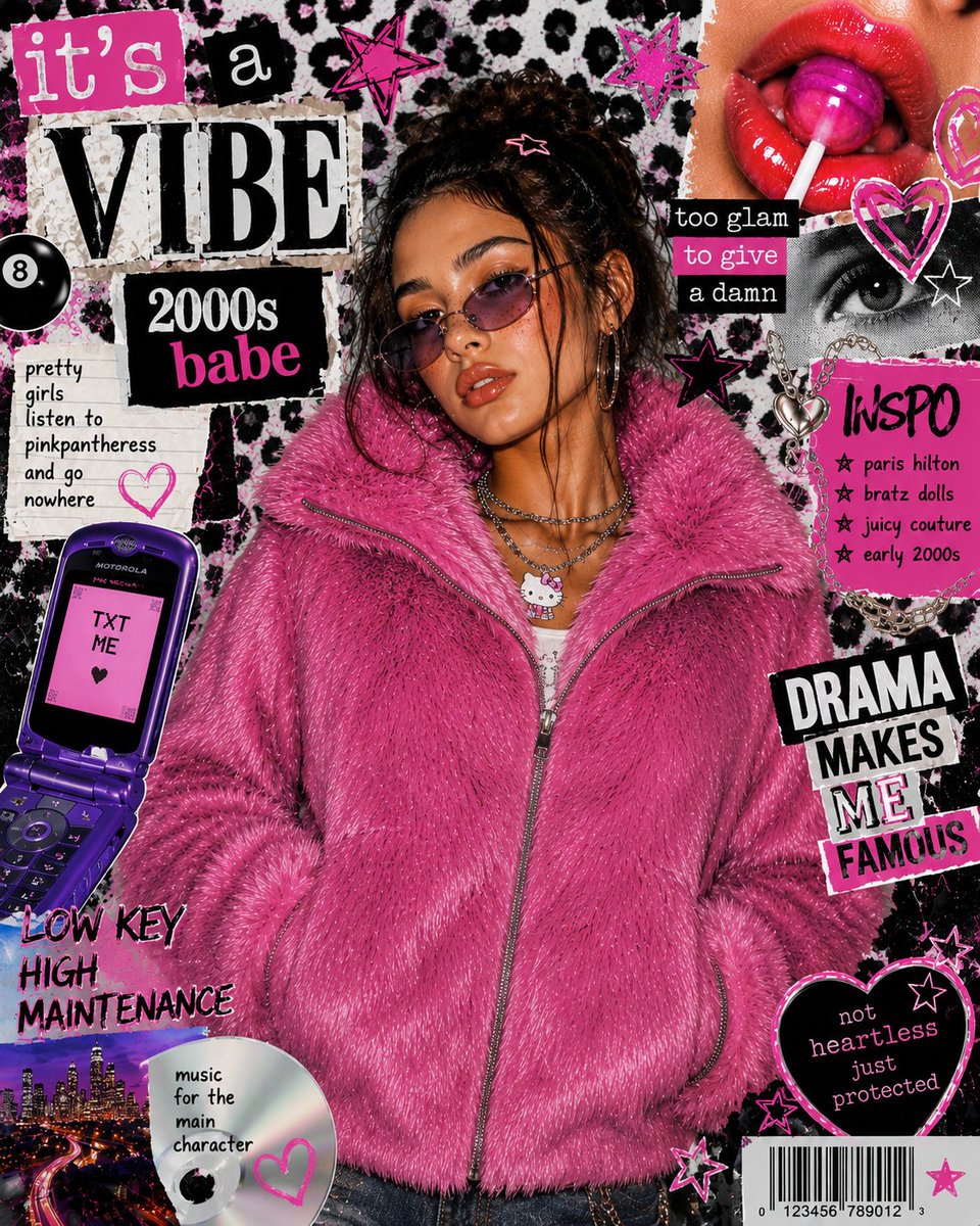 A Y2K Japanese street-editorial collage poster featuring a cinematic close-up portrait, torn magazine textures, bold typography, and gritty fashion zine aesthetics with layered paper and urban Tokyo-inspired design. Thumbnail 2