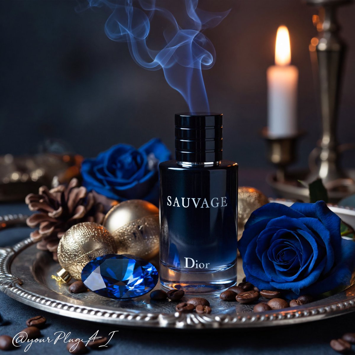 Luxury cinematic perfume advertisement template featuring a customizable perfume bottle in dramatic elemental environments with premium lighting and high-end product photography style. Thumbnail 3
