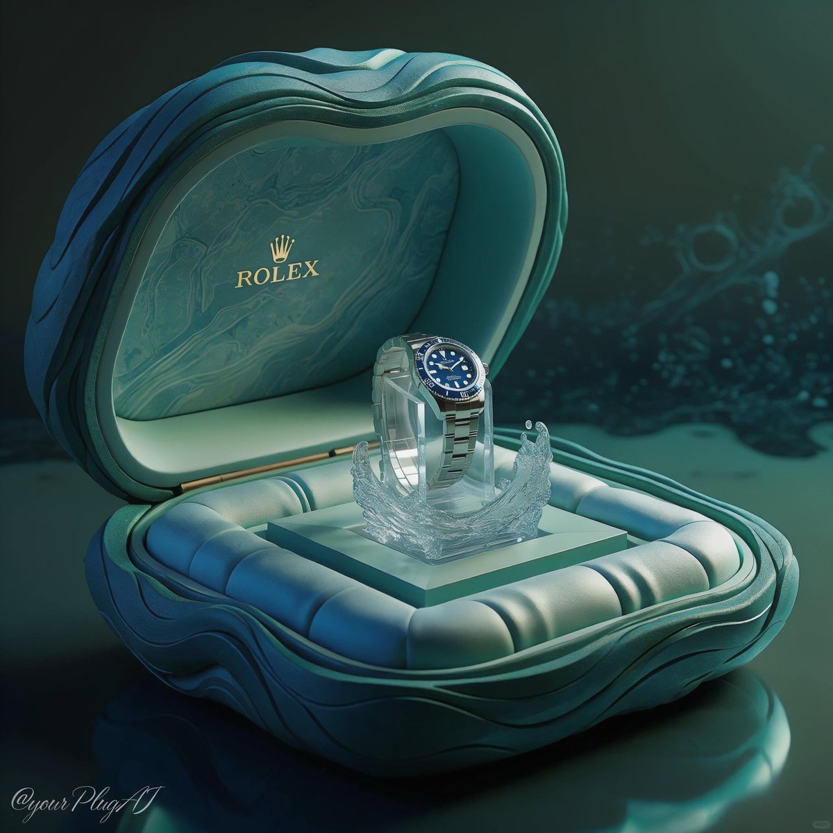 Luxury jewelry product scene featuring a premium gemstone or watch placed inside an elegant presentation box with cinematic lighting and reflective studio aesthetics. Thumbnail 4