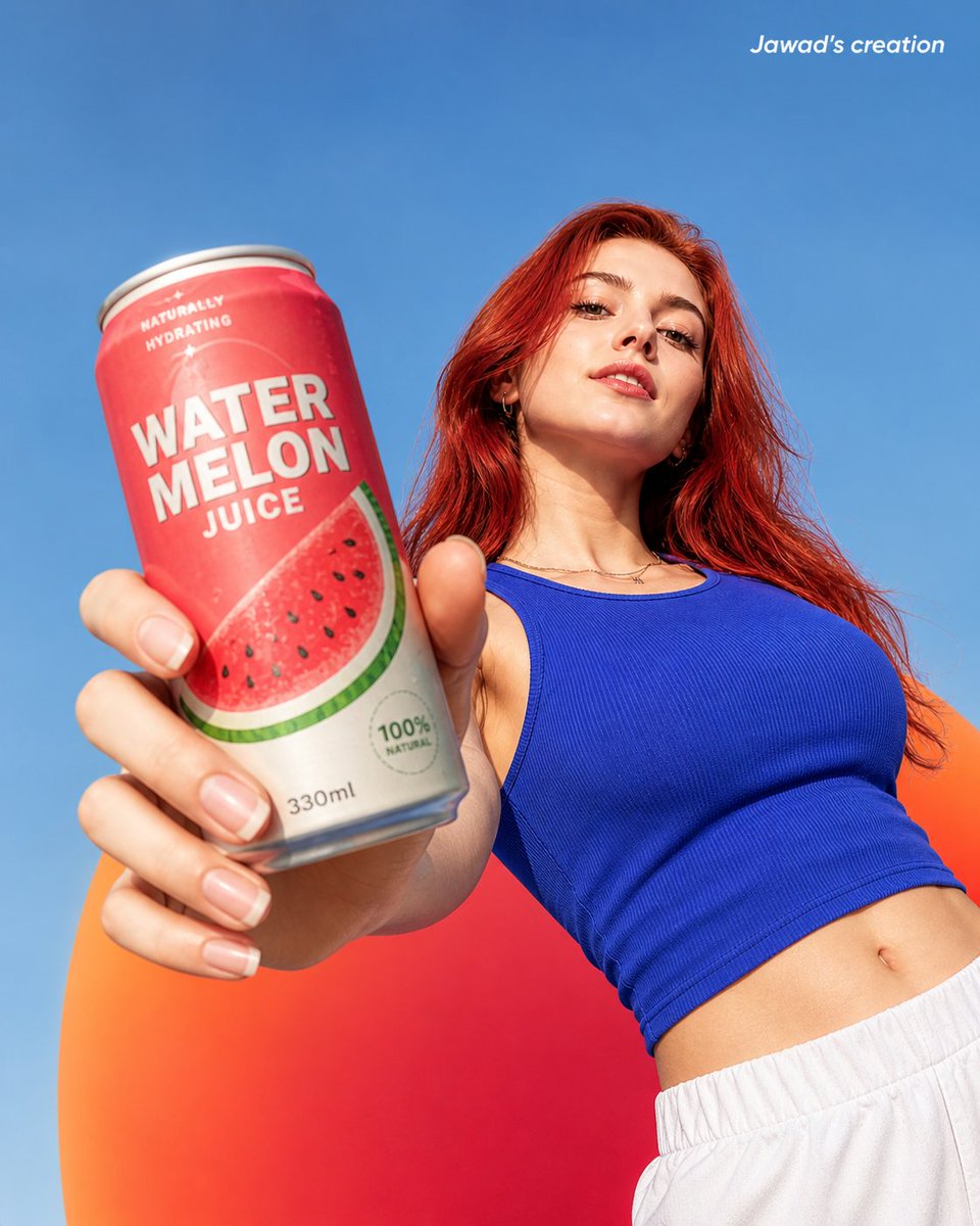 Watermelon Juice Summer Hero Advertising Poster