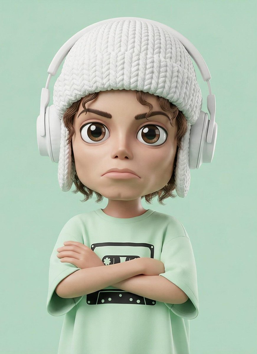 Stylized 3D Pixar-style character of a sad boy wearing a fuzzy beanie and headphones against a pastel green background. Thumbnail 3