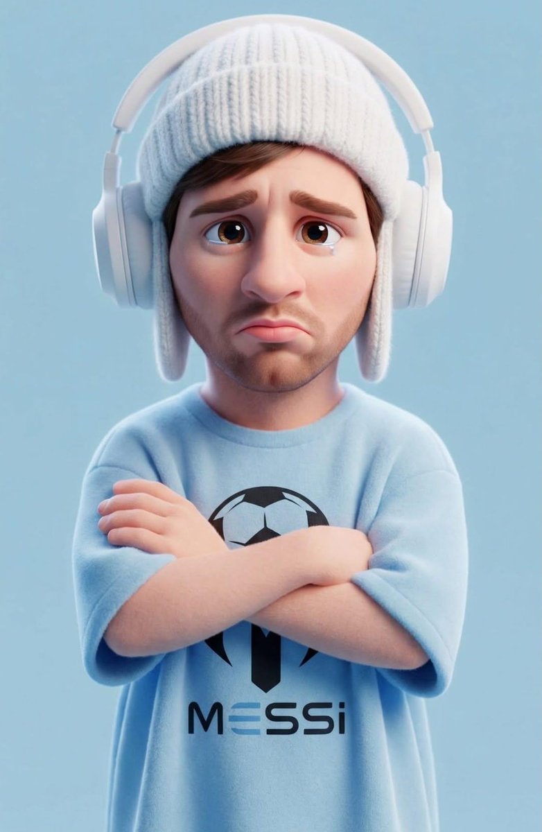 Stylized 3D Pixar-style character of a sad boy wearing a fuzzy beanie and headphones against a pastel green background. Thumbnail 4
