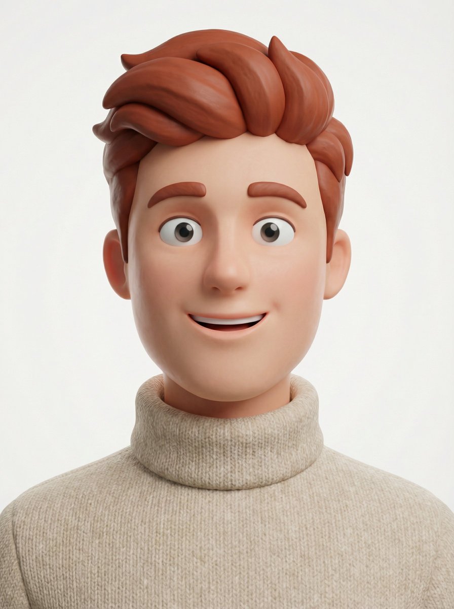 Pixar-style 3D avatar of an edgy character with black bob hair, purple streak, denim jacket, and playful expression on a white background. Thumbnail 4
