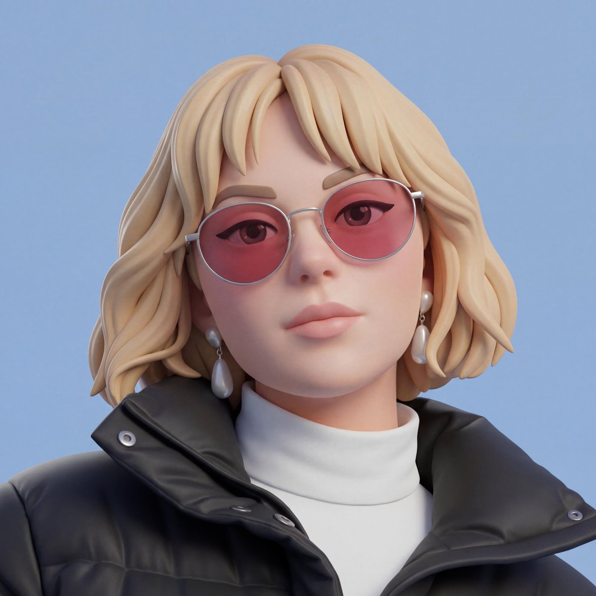 Stylized 3D cartoon version of a real person converted from a photo while preserving identity, with soft studio lighting and a minimal solid background.
