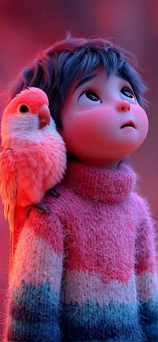 Cute stylized 3D animated boy with fluffy blue hair, freckles, and a small raccoon sitting on his shoulder against a pastel blue cinematic background. Thumbnail 2