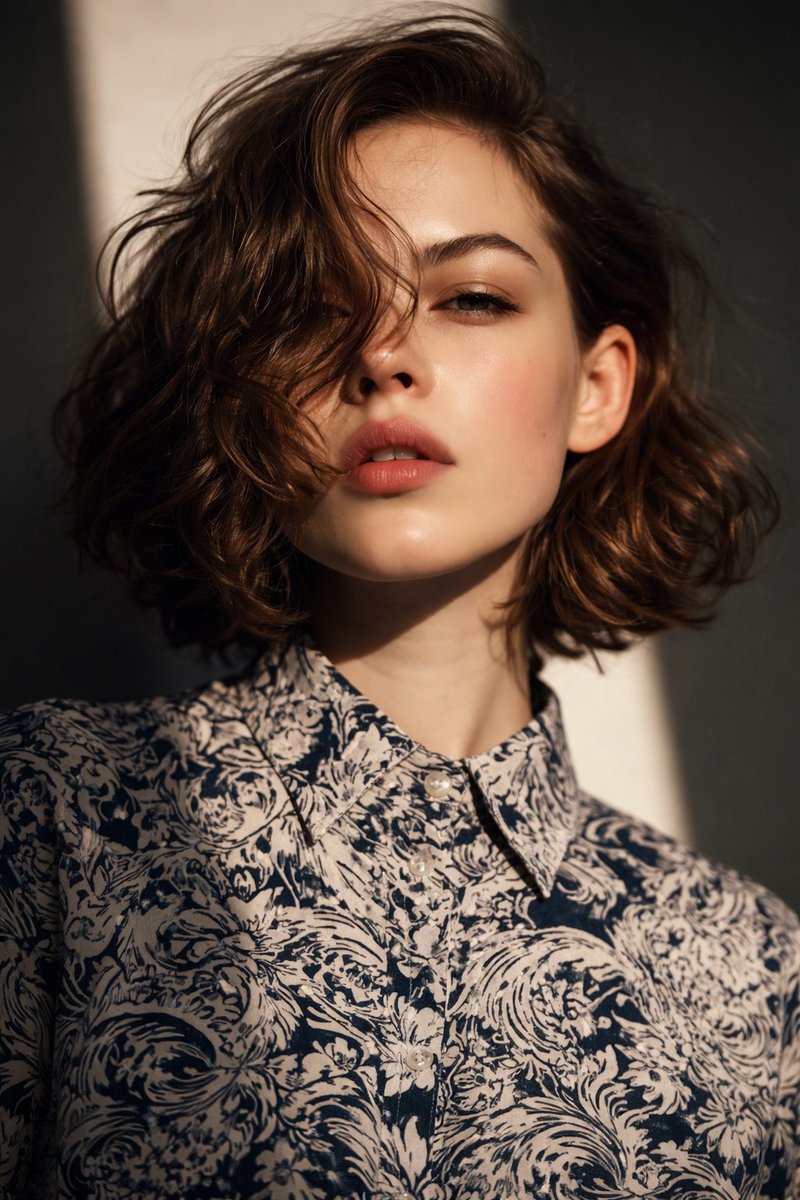 Photorealistic close-up editorial portrait of a young woman with natural makeup, soft lighting, and a blurred minimal background in a calm intimate mood. Thumbnail 2
