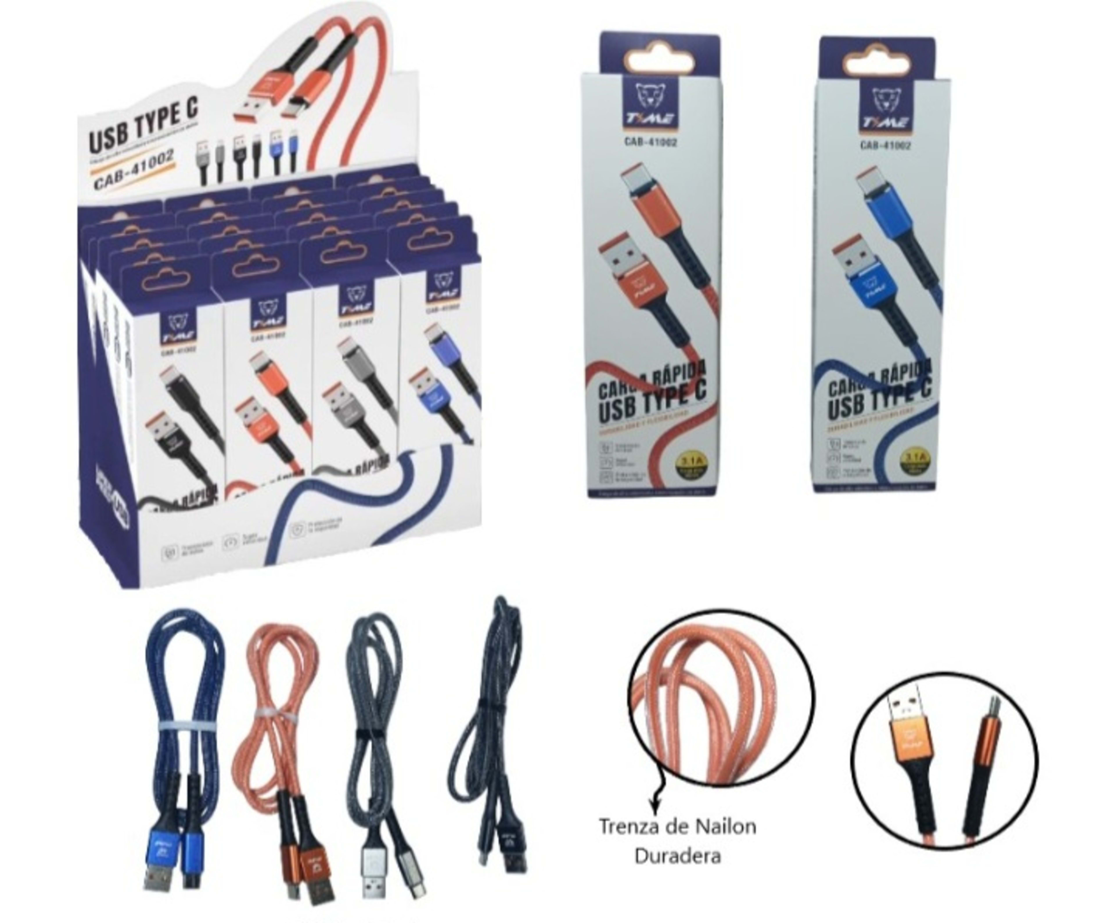 Cable usb C 3.1 A Carga  Rápida/Datos 