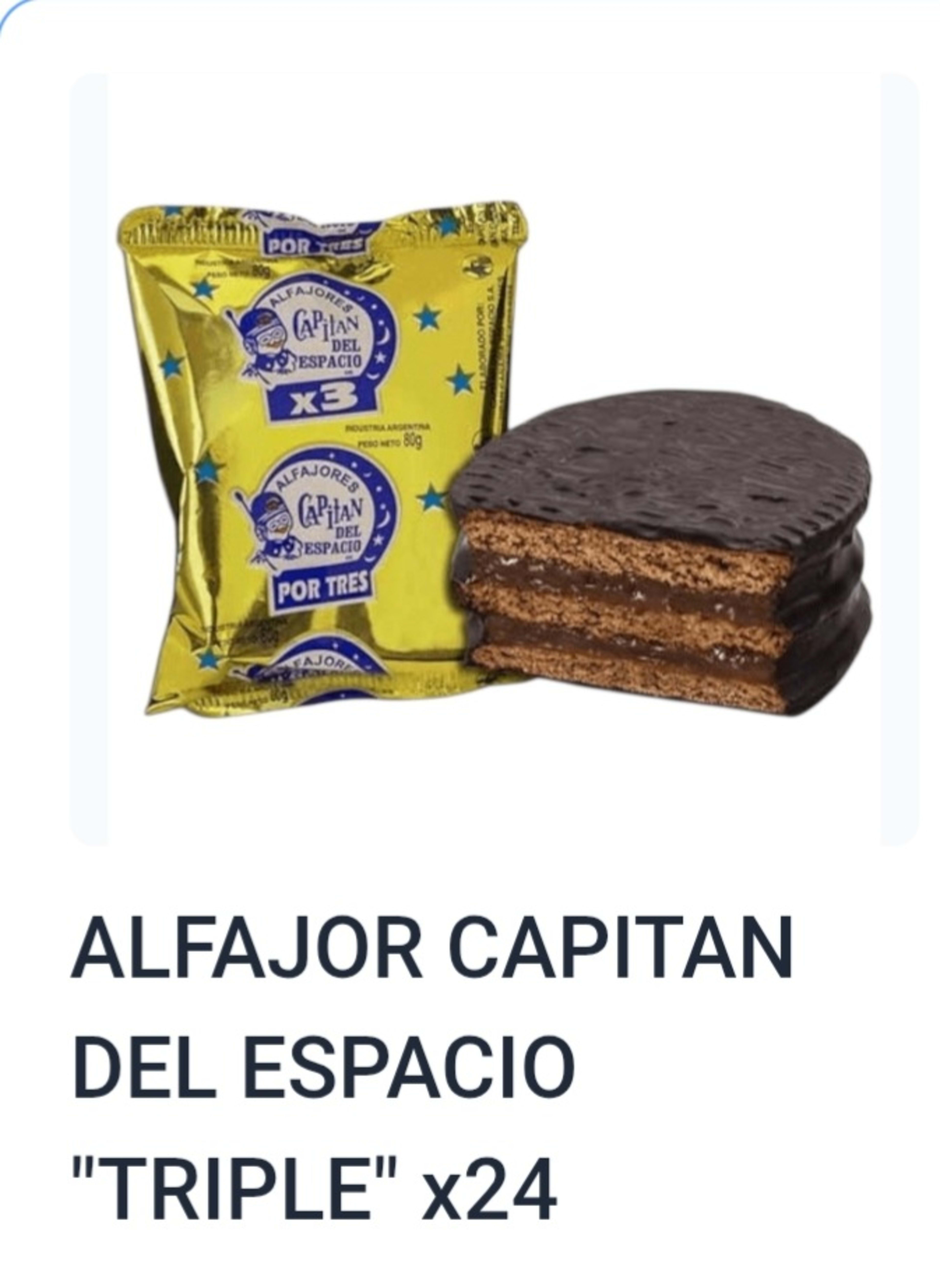 Alfajor Capitán del Espacio Triple 