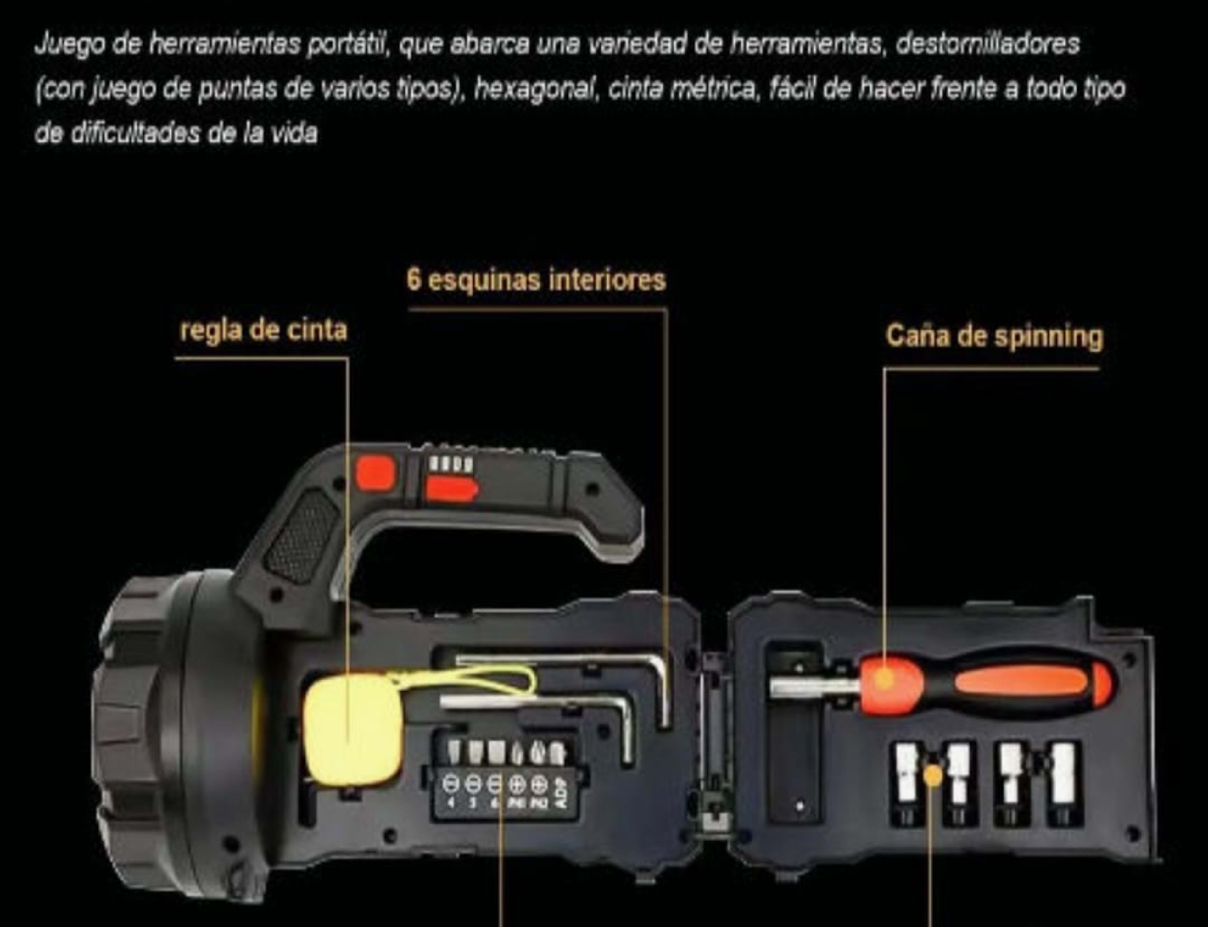 Linterna multifuncion recargable 18w