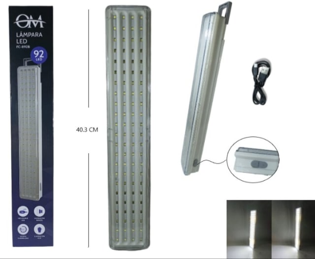 Luz de emergencia 92 led usb 