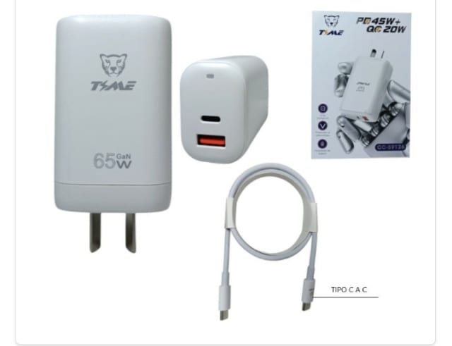 Cargador 65w Time Salida C/ USB