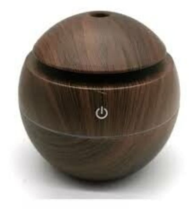 HUMIDIFICADOR ESFERA SIMIL MADERA DARK BROWN