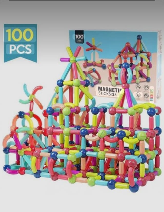Juego magnetico de barras y esferas 100 piezas