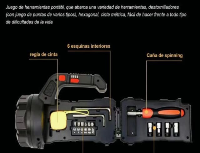 Linterna multifuncion recargable 18w