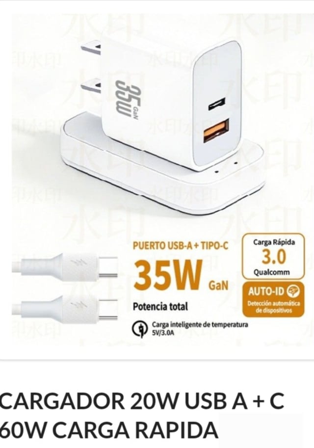 Cargador 35W Melech Tipo C Salidas Usb/C
