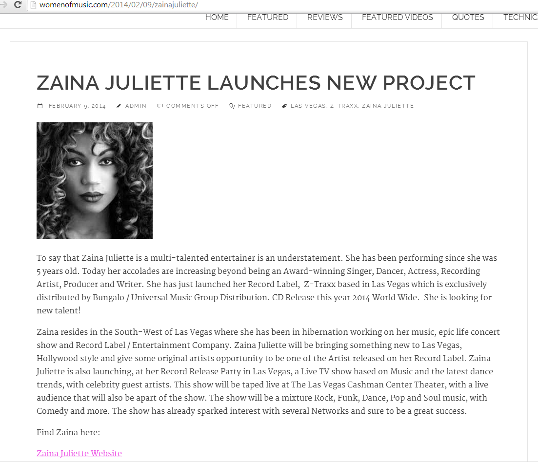 Women of Music press release