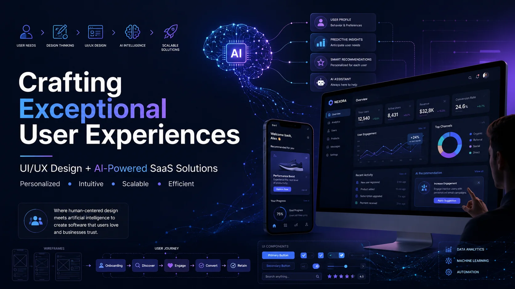 Crafting Exceptional User Experiences: The Intersection of UI/UX Design and AI-Powered SaaS Solution