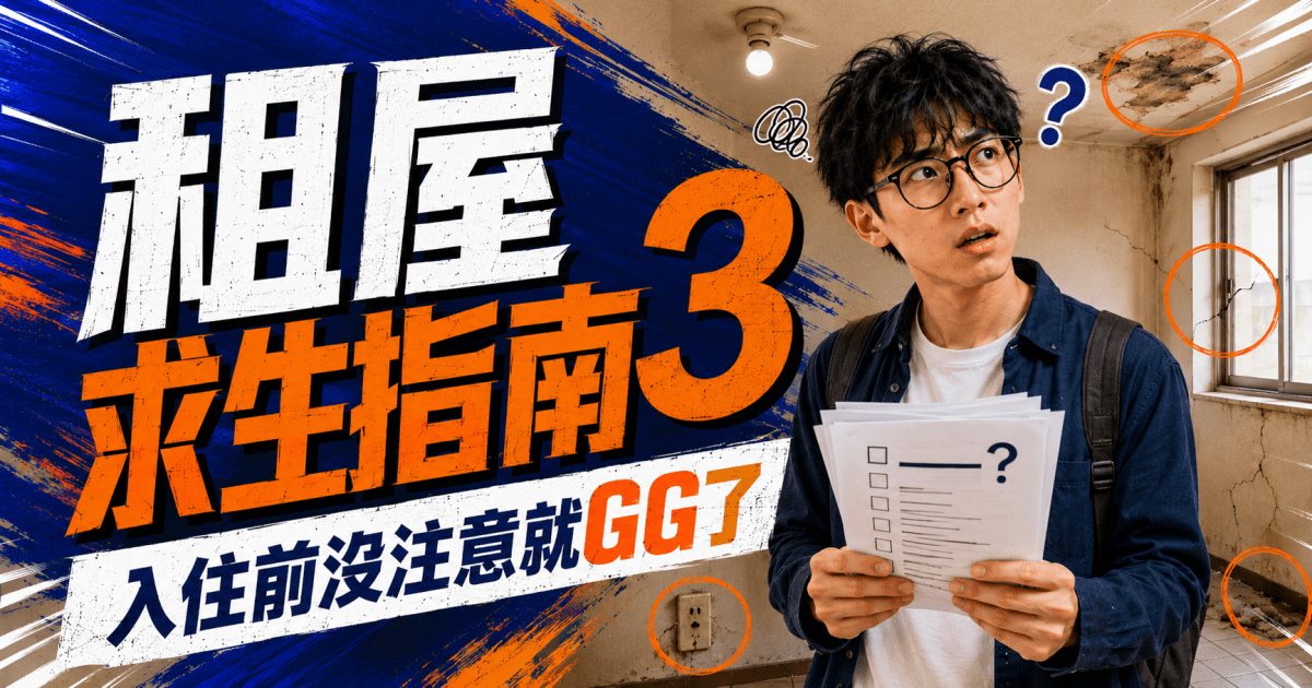 【租屋求生指南 3】拿鑰匙先別急著撒花！入住點交沒做好，退租押金可能被拔毛