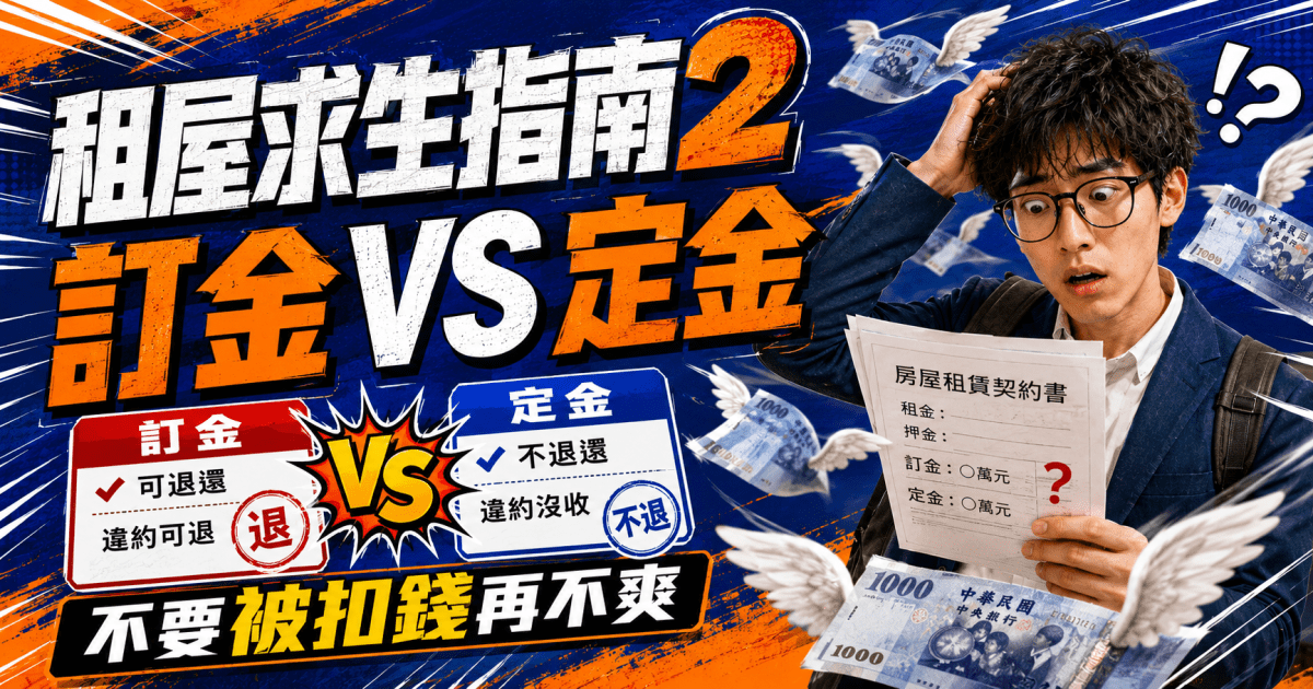 【租屋求生指南 2】錢一出手，法律效力就跟著來！租屋定金付之前，這 5 件事一定要確認