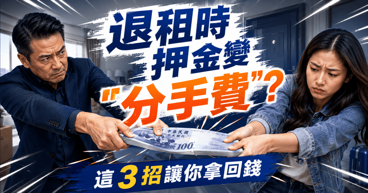 退租時押金變「分手費」？這 3 招讓你拿回錢，不再跟房東大演「分手擂台」！