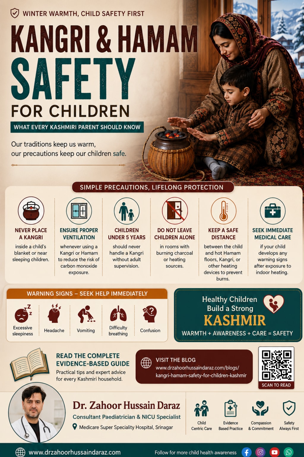Kangri and Hamam Safety for Children: What Every Kashmiri Parent Should Know