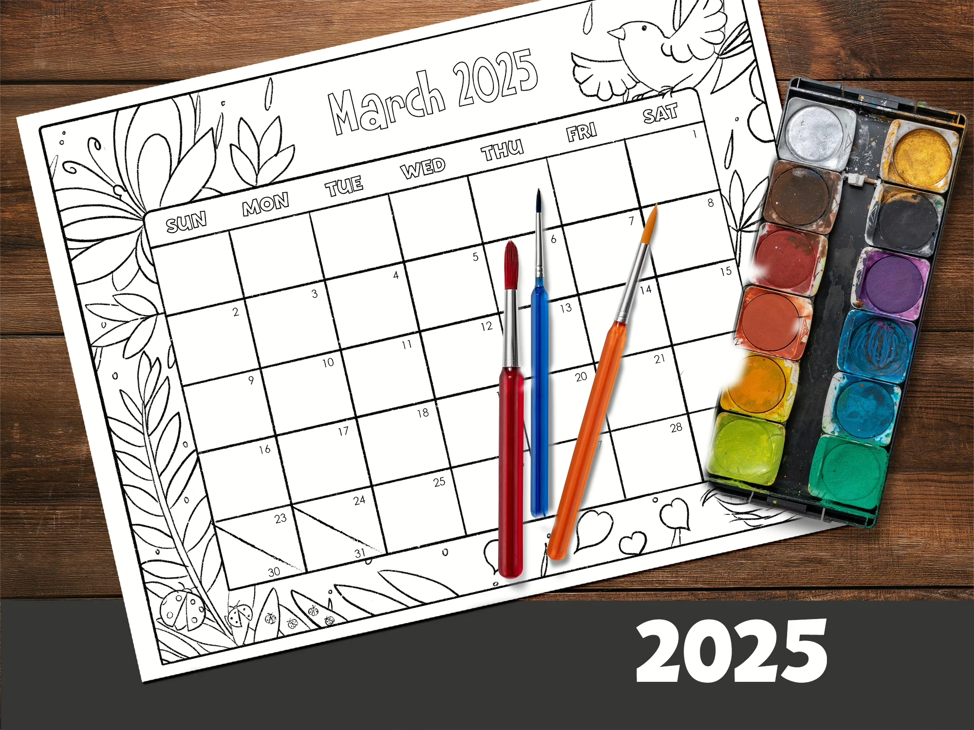 2025 Coloring Calendar - Creative Calendar by Week