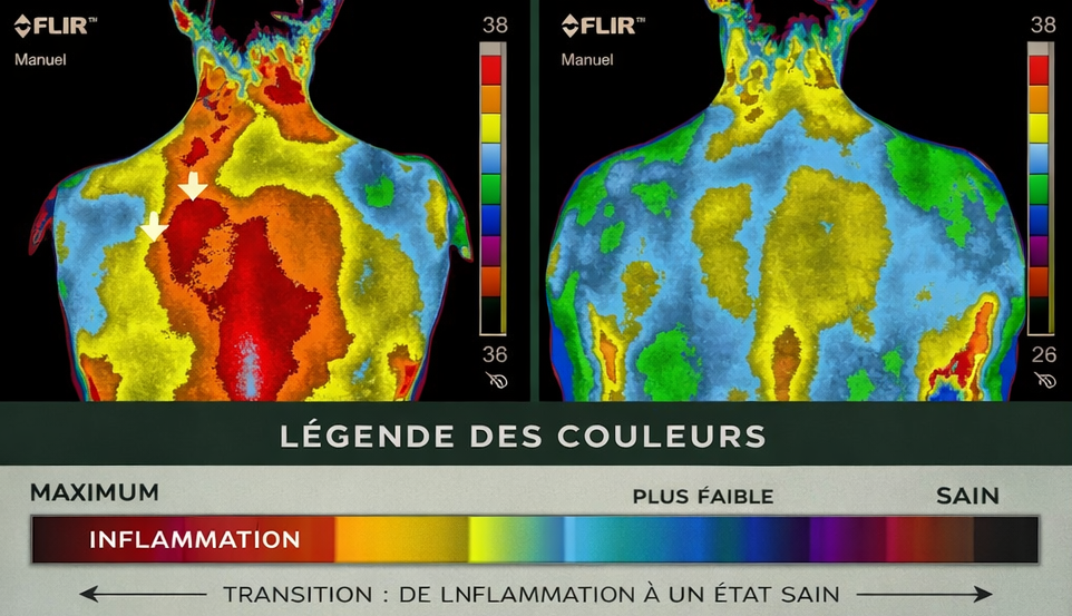 Inflammation avant et après mise à la terre