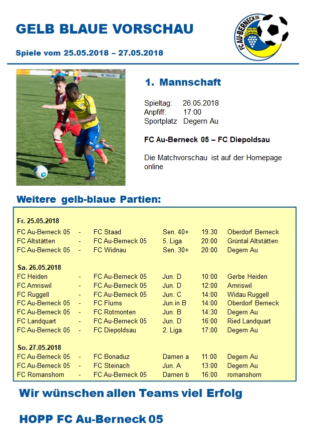 Gelb-blaue Wochenendvorschau