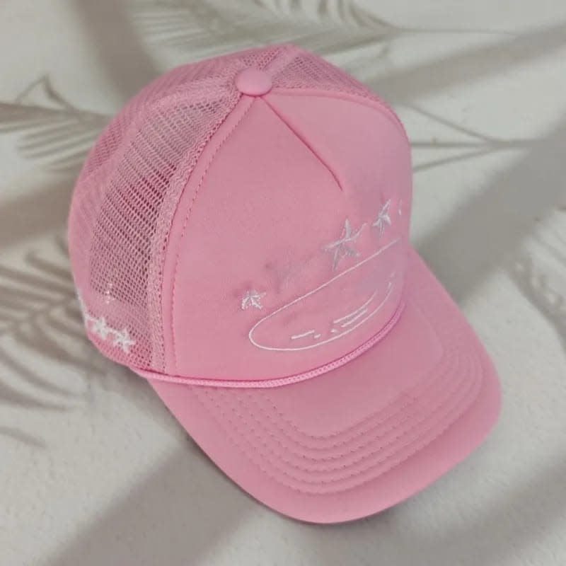 Grey Star Embroidered Mesh Trucker Cap with Rope Brim