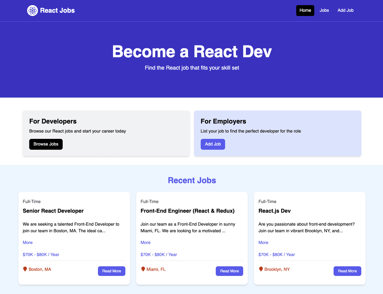 React Jobs Project