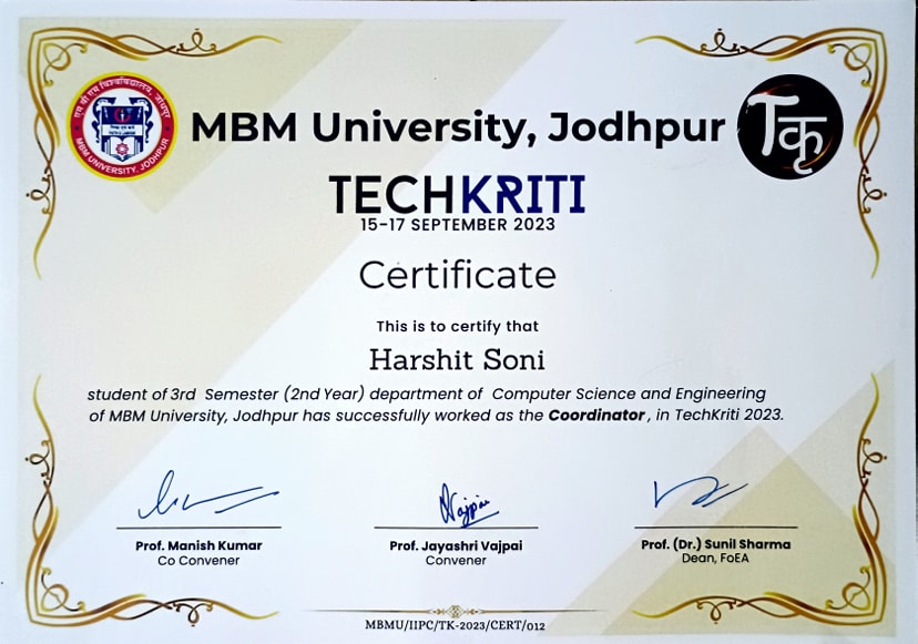 Graphics Coordinator certificate