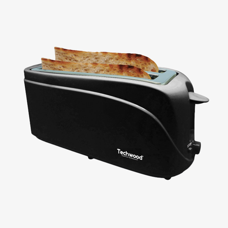 Toaster noir spécial baguette 2 fentes longues- TGP-506