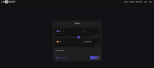 LNSwap's atomic swap application interface.