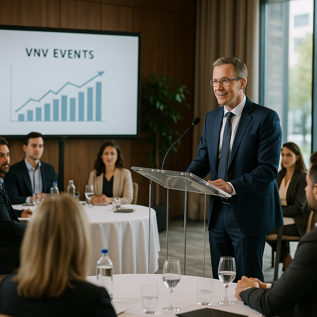 Business professionals engaged at a well-produced corporate event in South Florida.