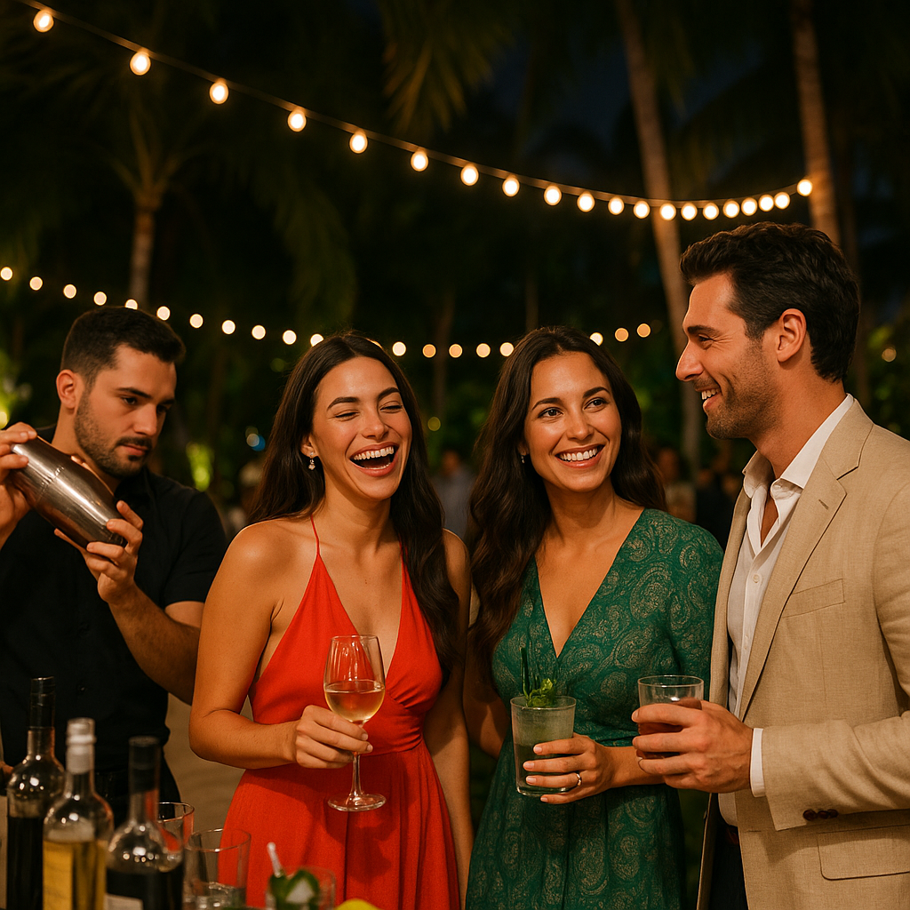 Guests enjoying a lively, well-produced private party in South Florida.