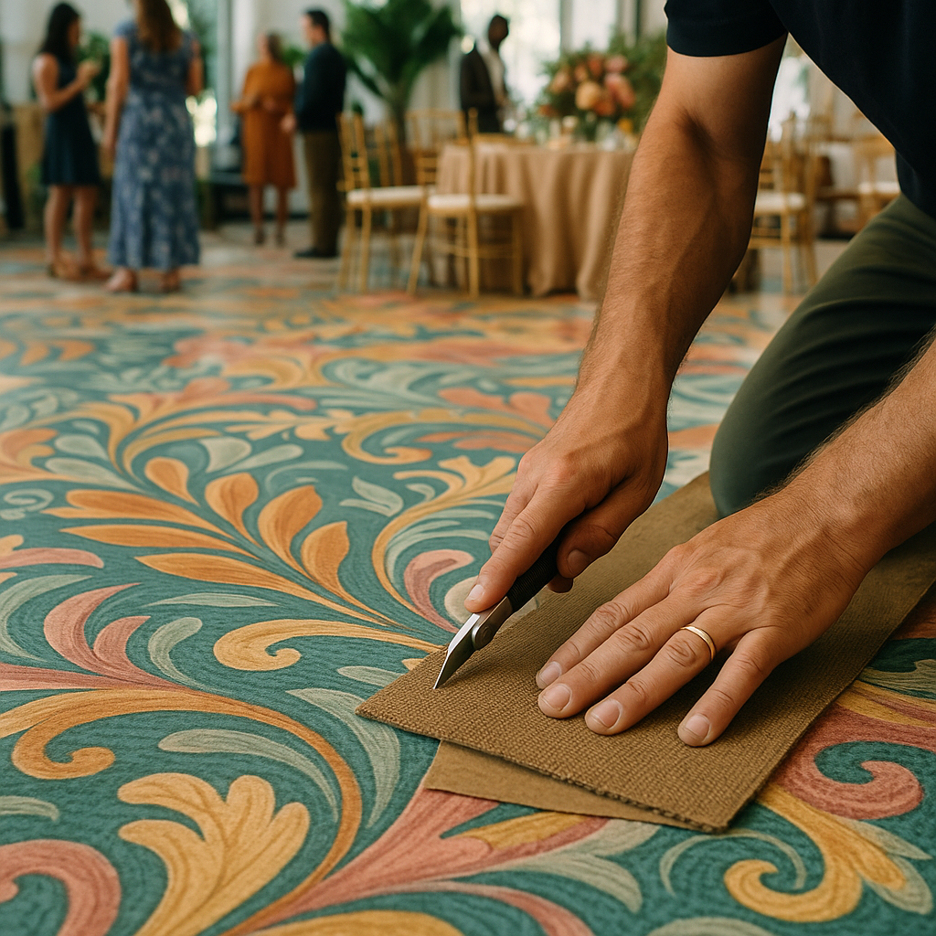 360 video booth platform with attendant and guests at a South Florida event reception